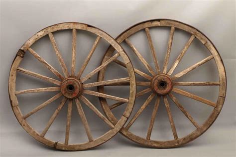 Pair of antique wagon wheels