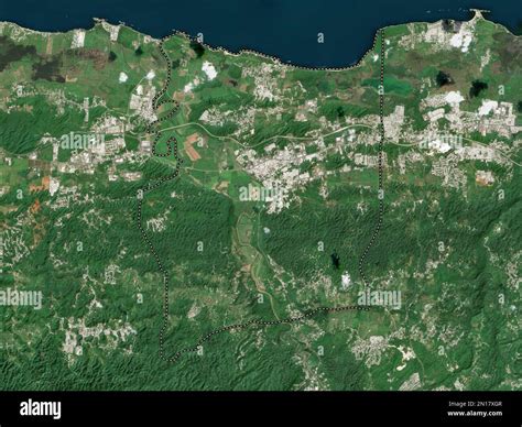 Manati, municipality of Puerto Rico. Low resolution satellite map Stock ...