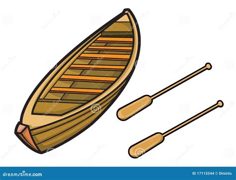 Boat with Paddle Illustration Stock Illustration - Illustration of ...