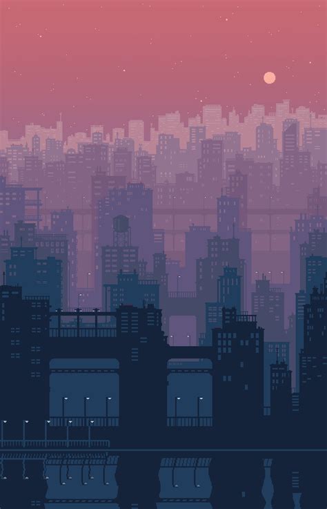 2D Pixel Art City