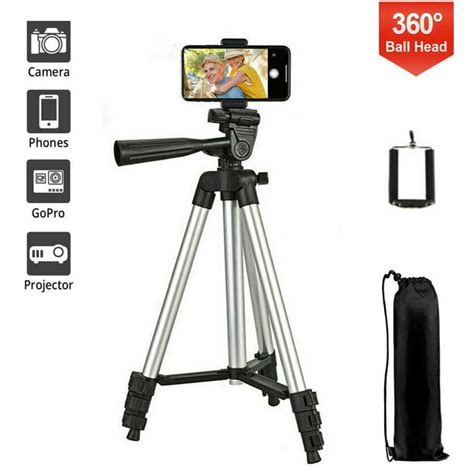 Professional Camera Tripod Stand Mount + Phone Holder for Cell Phone ...