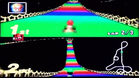 Mario Kart 64 Multiplayer Race at Rainbow Road - YouTube