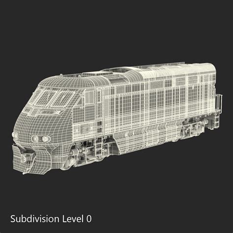 Diesel Electric Locomotive F59 PHI Santa Fe 3D Model $79 - .c4d .ma ...