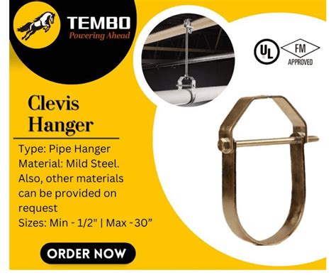 Clevis Hanger, Electrogalvanized, UL/FM, ANSI/MSS SP-58 & SP-69(Type 1 ...