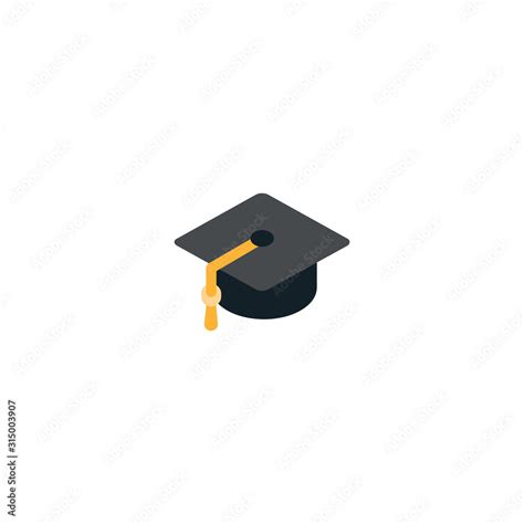 Graduation Hat Flat Vector Icon. Isolated Graduation Cap, Education ...