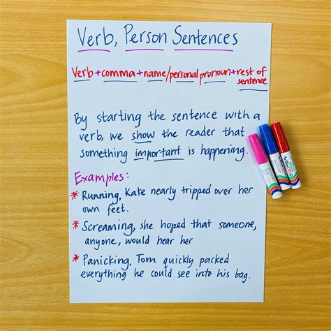 Super Sentence Structures - Verb, Person Sentences | High quality ...