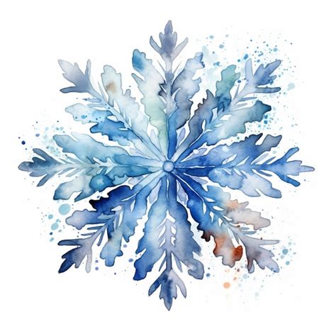 Premium AI Image | There is a watercolor painting of a snowflake on a ...