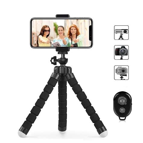 Phone Tripod Flexible And Portable Cell Phone Tripod With Remote ...