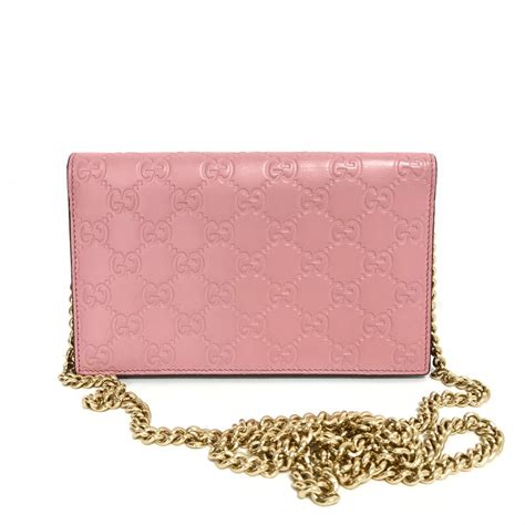 Gucci Pink Icon Signature Chain Wallet – Oliver Jewellery