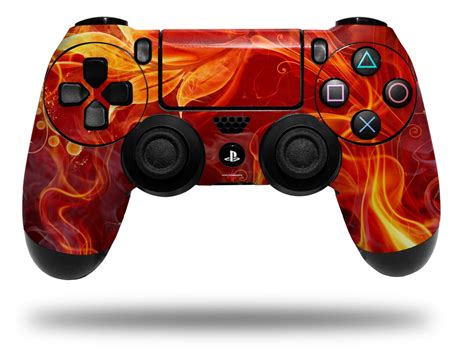 Vinyl Skin Wrap for Sony PS4 Dualshock Controller Fire Flower ...