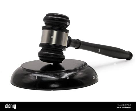 black judge gavel isolated on white background Stock Photo - Alamy