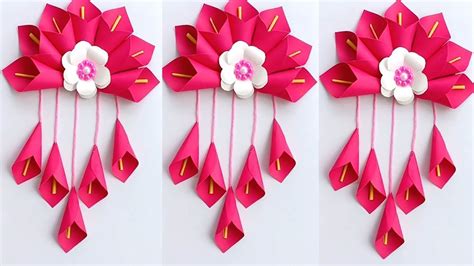 Paper Craft Flowers Hanging - How To Make A Paper Flower Wall Hanging ...