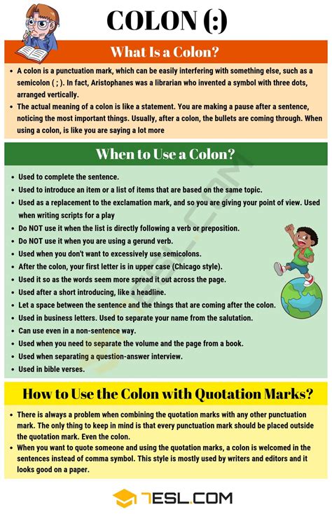 Colon (:) When to Use a Colon with Colon Punctuation Rules • 7ESL