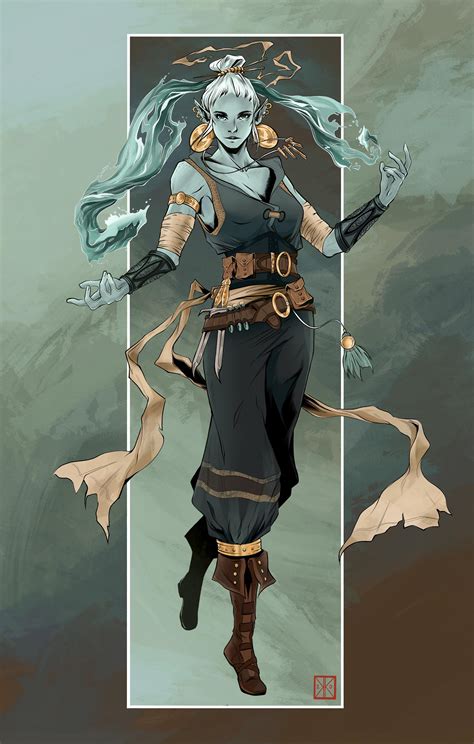 [OC] [ART] Water Genasi Sorceress for an underwater campaign! : r/DnD