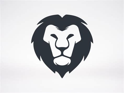 a lion's head is shown in black and white