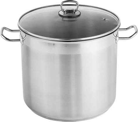 Buy 20 Litre Large Deep Stainless Steel Cooking Stock Pot Casserole ...