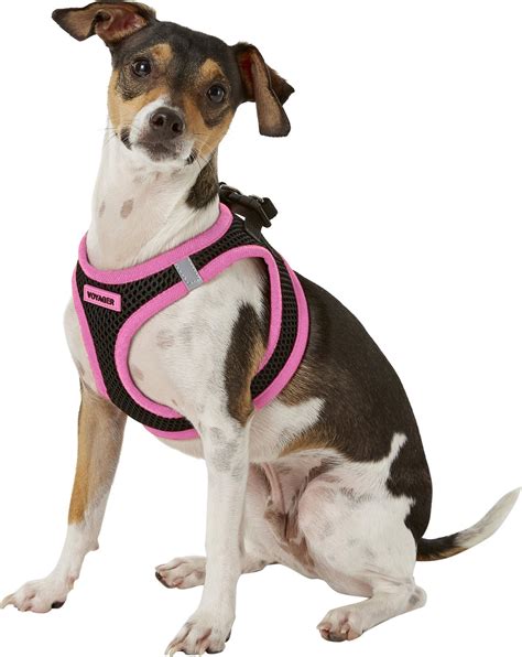 Best Pet Supplies Voyager Black Base Mesh Dog Harness, Pink Trim, Small ...