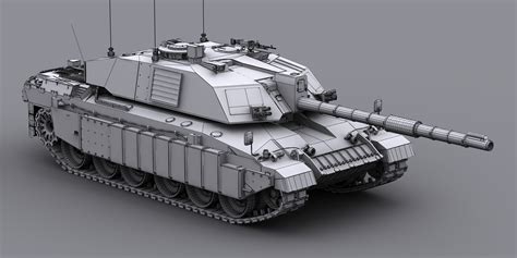 Challenger II British Main Battle Tank 3D Model rigged MAX OBJ 3DS FBX ...