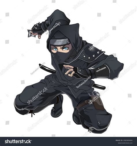 Female Ninja Manga Character Comics Vector Stock Vector (Royalty Free ...