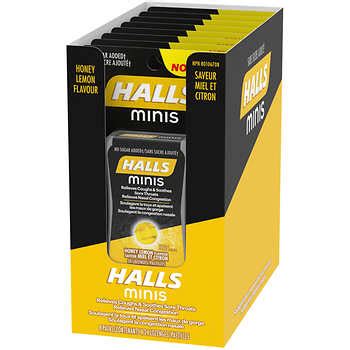 Halls Minis Honey Lemon, 8 × 24 Lozenges | Costco