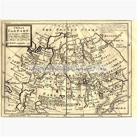 Antique Map, Great Tartary, 1732. – KittyPrint