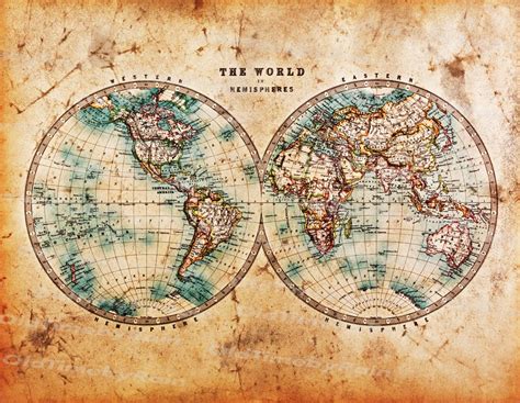 Vintage Old World Map/image Download Retro Style Design/resource Old ...