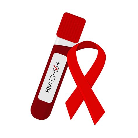 An HIV testing kit with a laboratory test tube for blood analysis ...