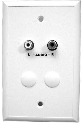 White Cat5 Wall Plate with Dual RCA Audio