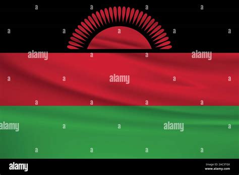 Waving Malawi flag, official colors and ratio correct. Malawi national ...