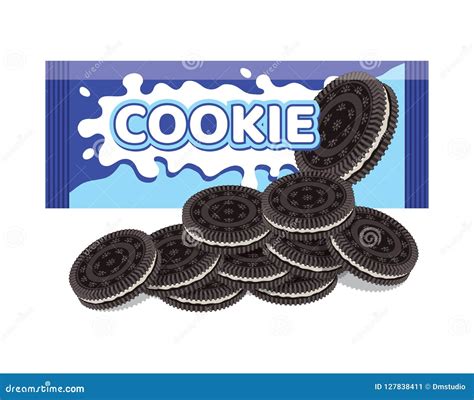 Oreo And Milk Are Friends Forever. Vector Graphics Royalty-Free Stock ...