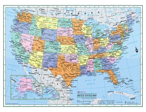 UNITED STATES Wall Map USA Poster Large Print - Etsy