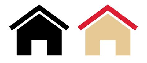 House silhouette and red roof house icon set. Vector. 26530475 Vector ...