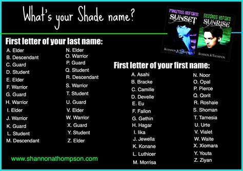 paranormal name generator | Shannon A Thompson