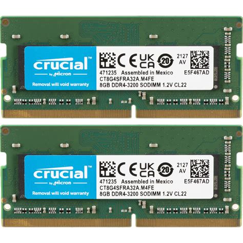 Crucial 16GB Laptop DDR4 3200 MHz SODIMM Memory CT2K8G4SFRA32A