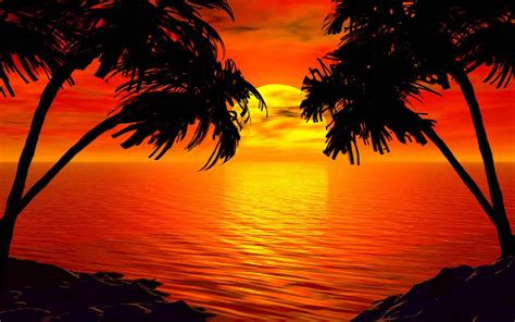 Tropical Island Sunset Wallpaper (58+ images)