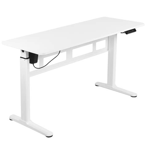 VIVO White 55" x 24" Electric Sit Stand Desk, Ergonomic Standing Height ...