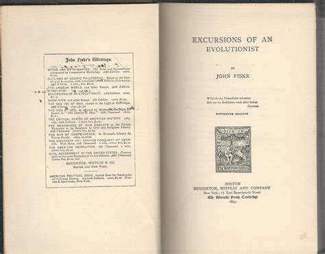 Excursions of an Evolutionist de Fiske, John: Very Good Hardcover (1883 ...