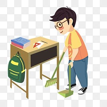 Kids Cleaning Classroom Clip Art