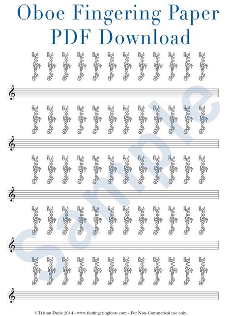 Oboe Fingering Paper: Download and Printable PDF Great for