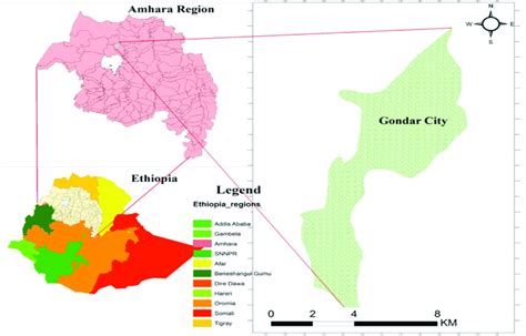 Map of the study area (Gondar city). | Download Scientific Diagram