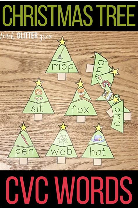 Christmas CVC Puzzle Activity | Cvc words, Reading cvc words ...