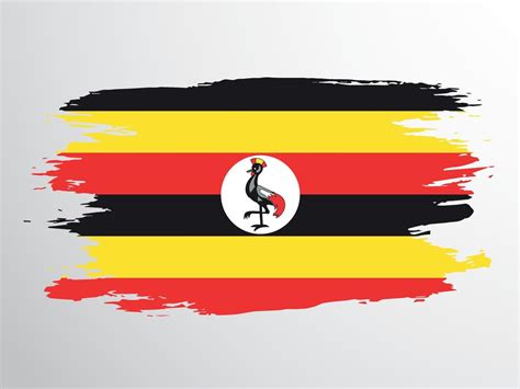 Flag of Uganda painted with a brush 16223633 Vector Art at Vecteezy