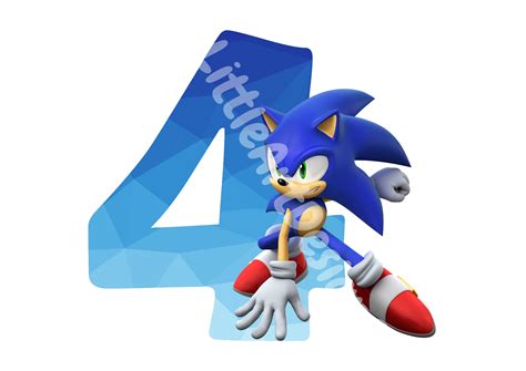 Printable Sonic the Hedgehog 4th Birthday Cake Topper - Etsy