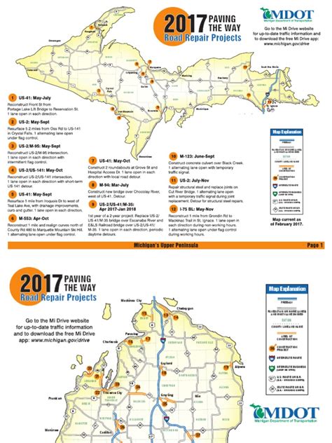 MDOT 2017 construction map | Road Transport | Michigan