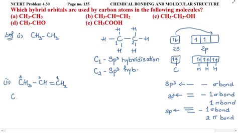 Which hybrid orbitals are used by carbon atoms in the following ...