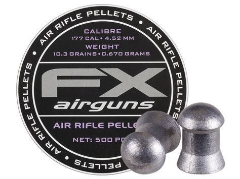 FX Air Rifle Pellets .177 Cal, 10.3 Grains, Domed, 500ct., 4.52mm ...