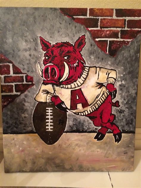 Big razorback painting with bricks and vintage hog | Razorback painting ...