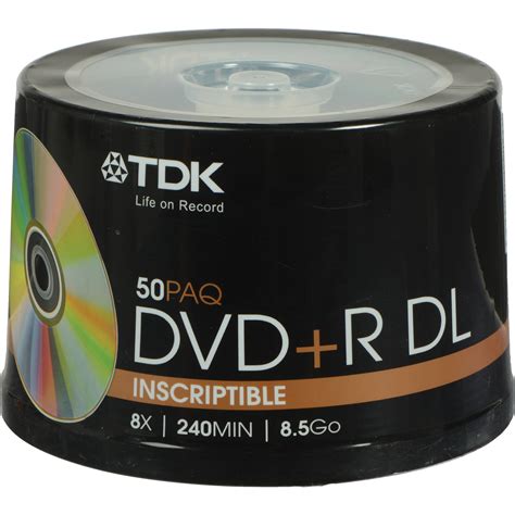 TDK DVD+R DL 8.5GB Disc (50) 61611 B&H Photo Video