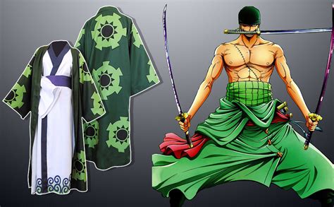 Anime One Piece Roronoa Zoro Wano Country Cosplay Costume Kimono Robe ...