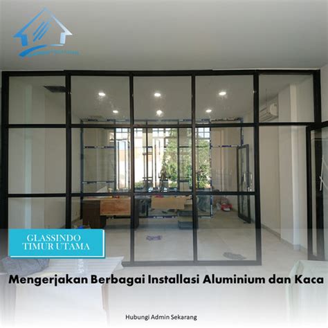 Jual Sekat Ruangan Partisi Aluminium Kaca dengan Pintu Aluminium Kaca ...